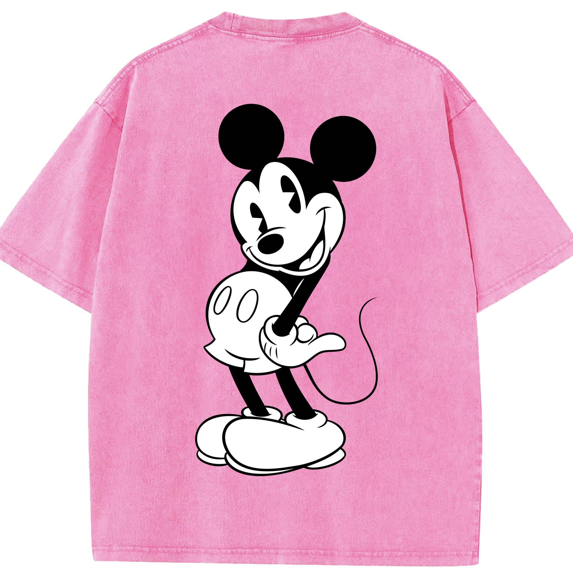（画像用） ミッキーマウス Mickey Mouse 綿100% ヴィンテージ風 半袖Tシャツ（背面プリント）